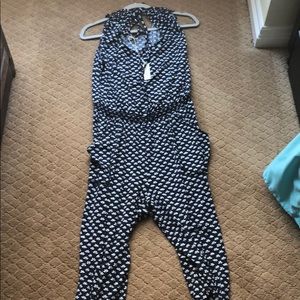 max studio navy blue with flowers jumper